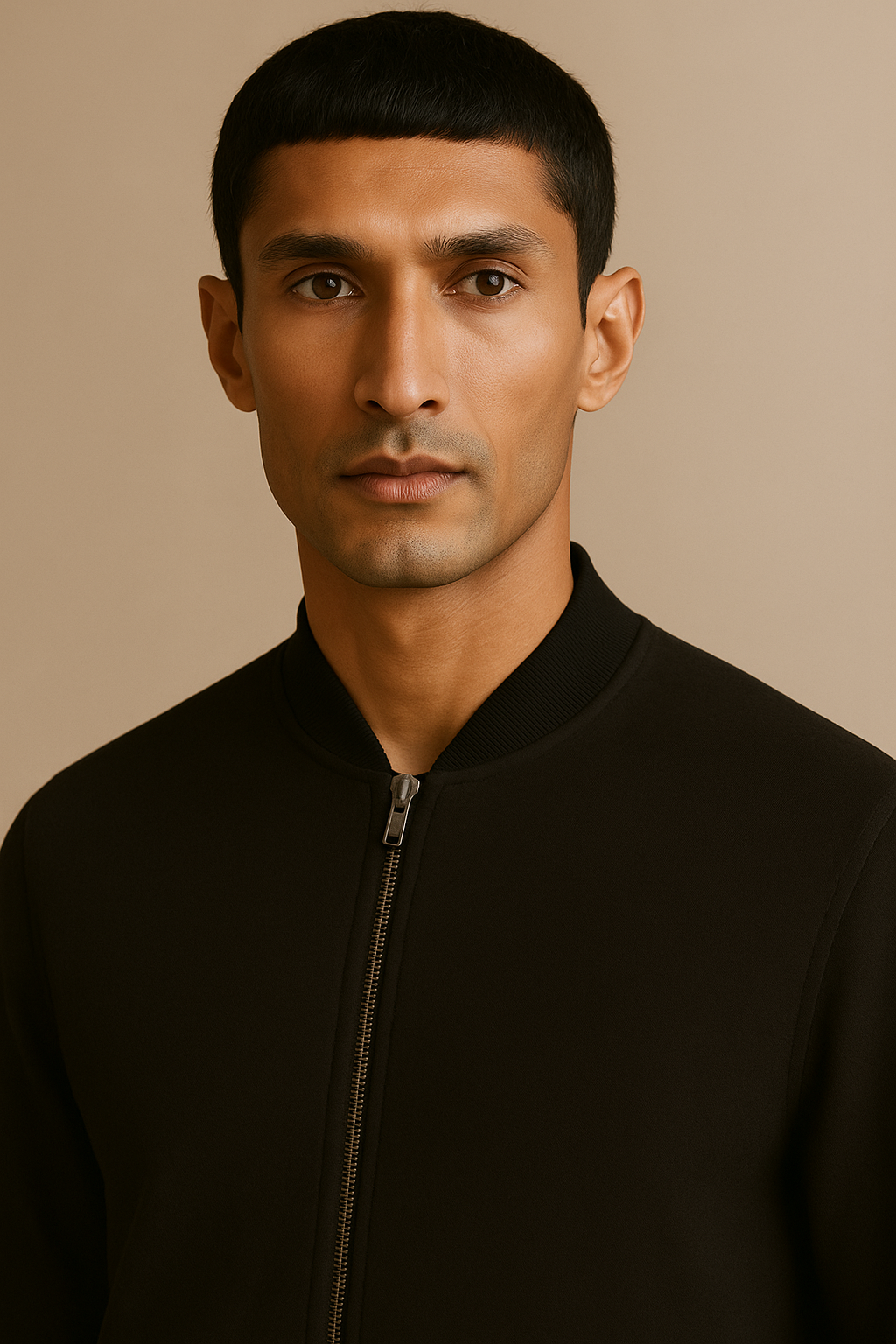 SUMWON Slim Fit Lightweight Bomber Jacket – Black