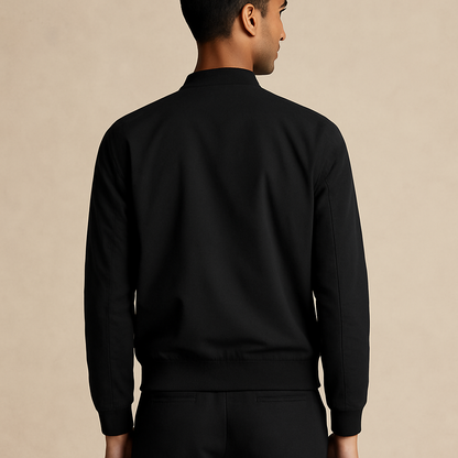 SUMWON Slim Fit Lightweight Bomber Jacket – Black