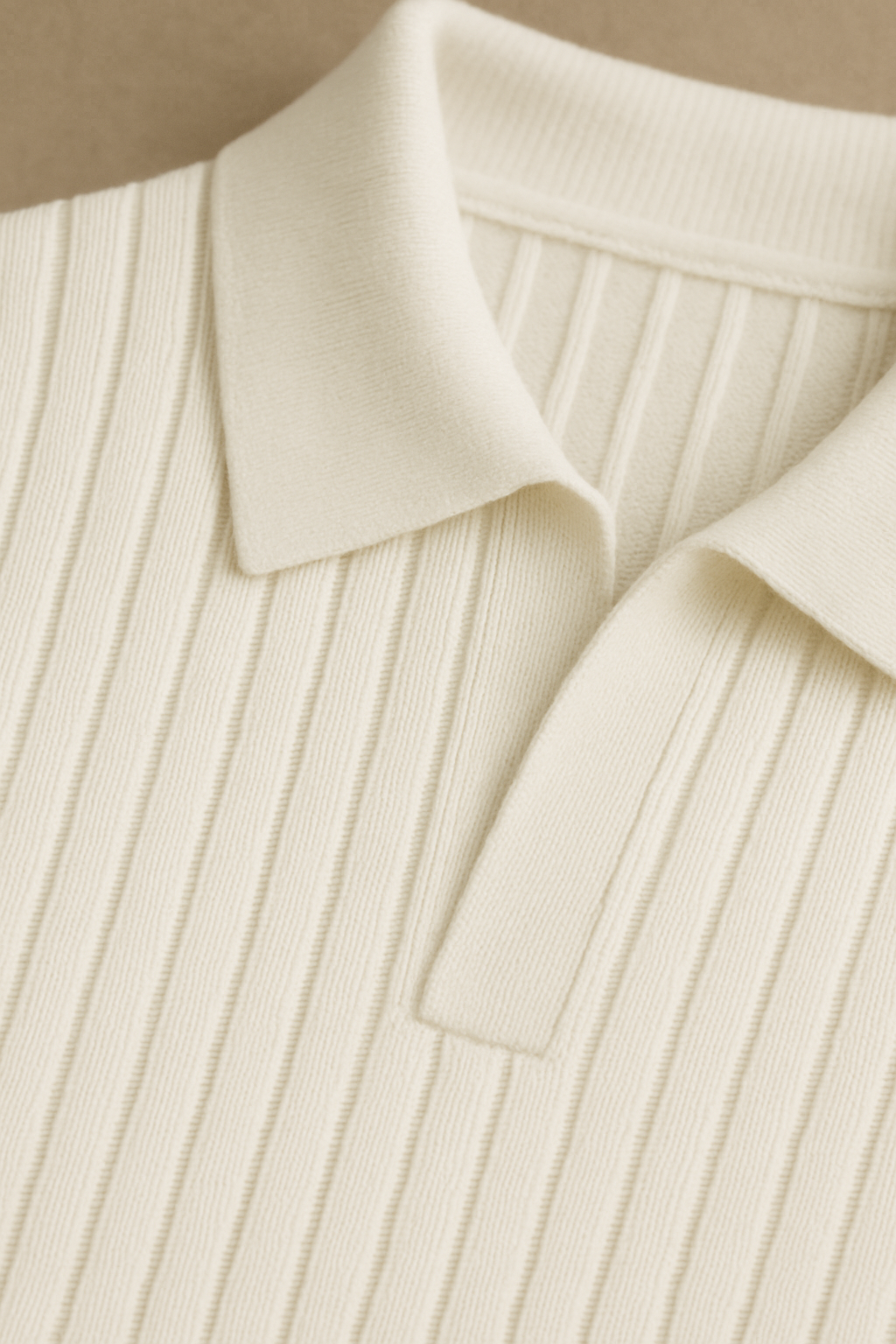 Classic Ribbed Knit Polo Sweater